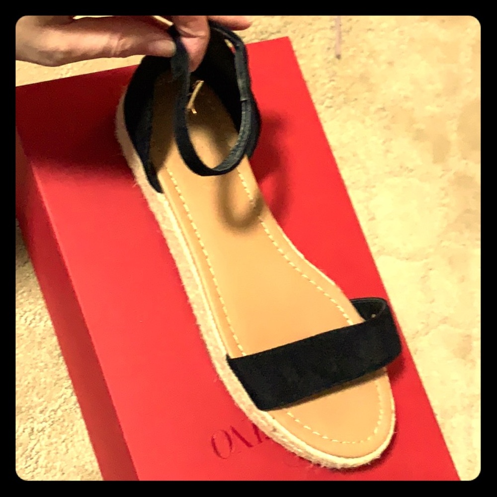 Black suede espadrille